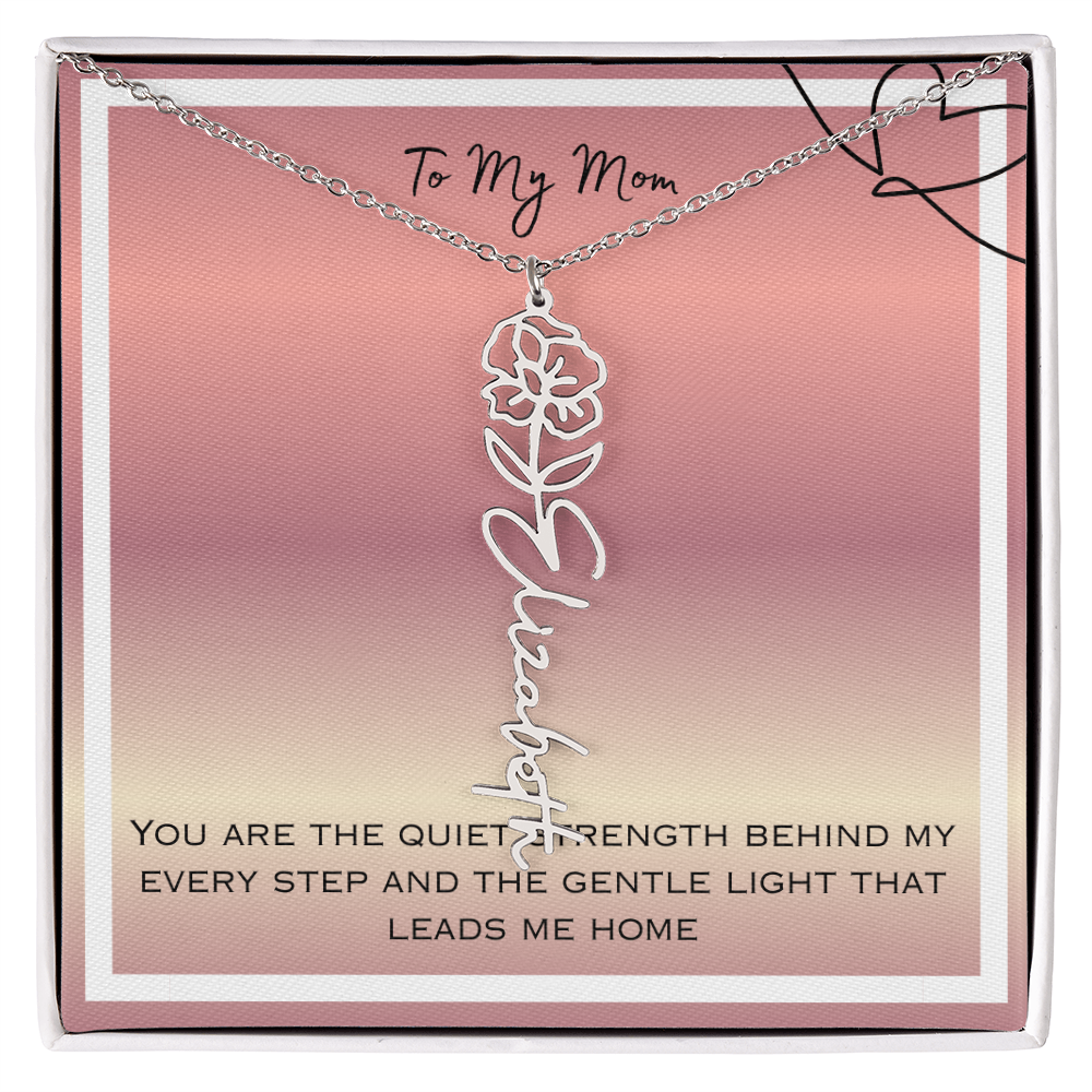 To My Mom Flower Name Necklace