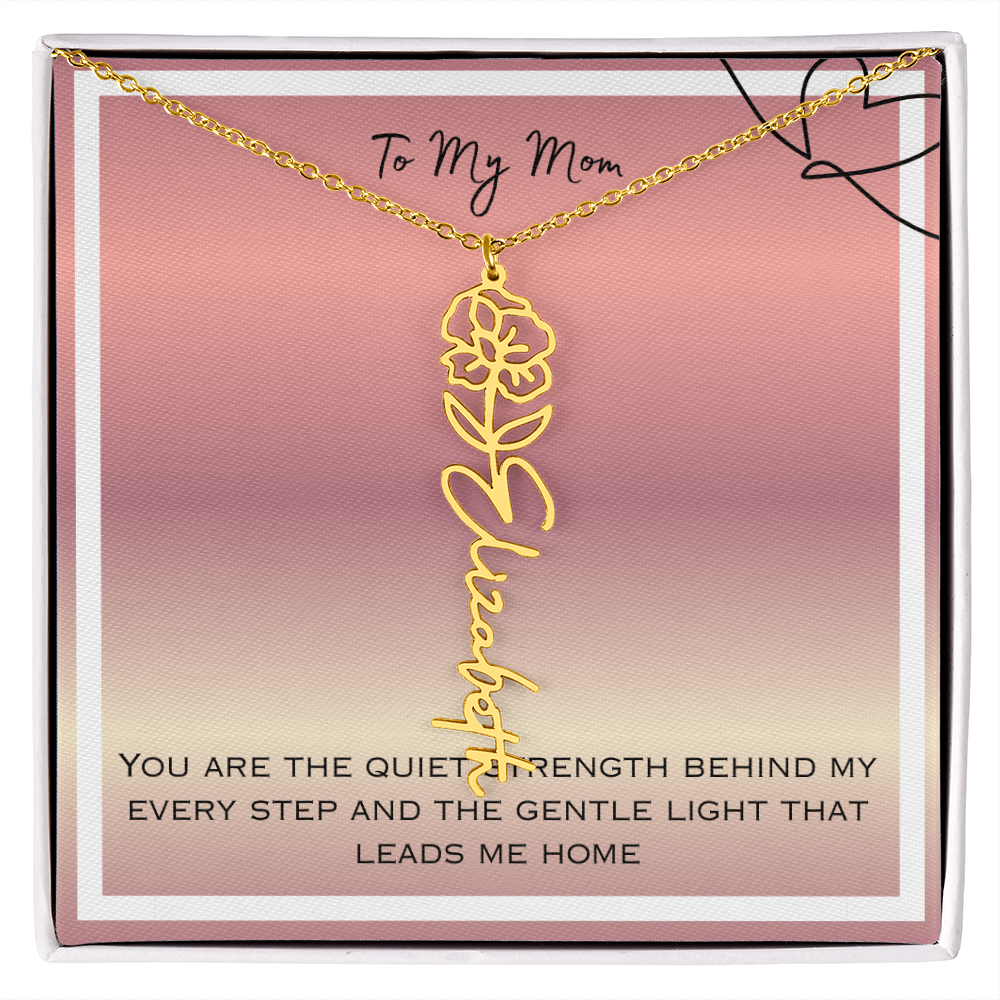 To My Mom Flower Name Necklace