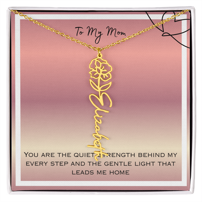 To My Mom Flower Name Necklace