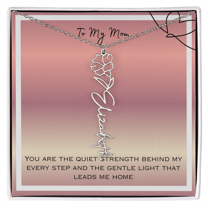 To My Mom Flower Name Necklace