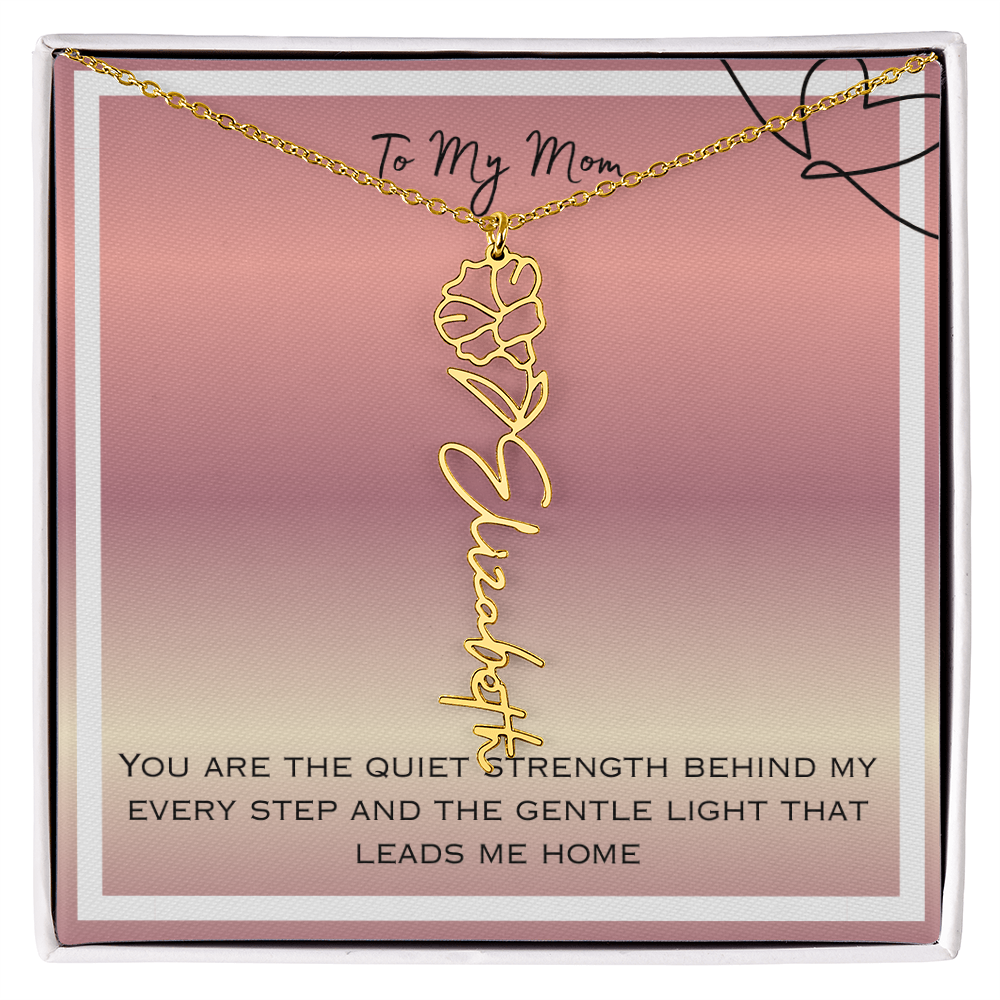 To My Mom Flower Name Necklace