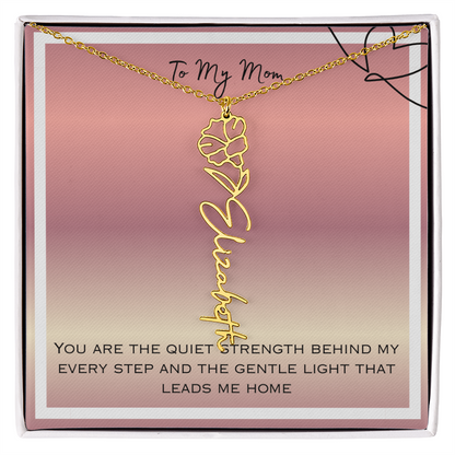 To My Mom Flower Name Necklace
