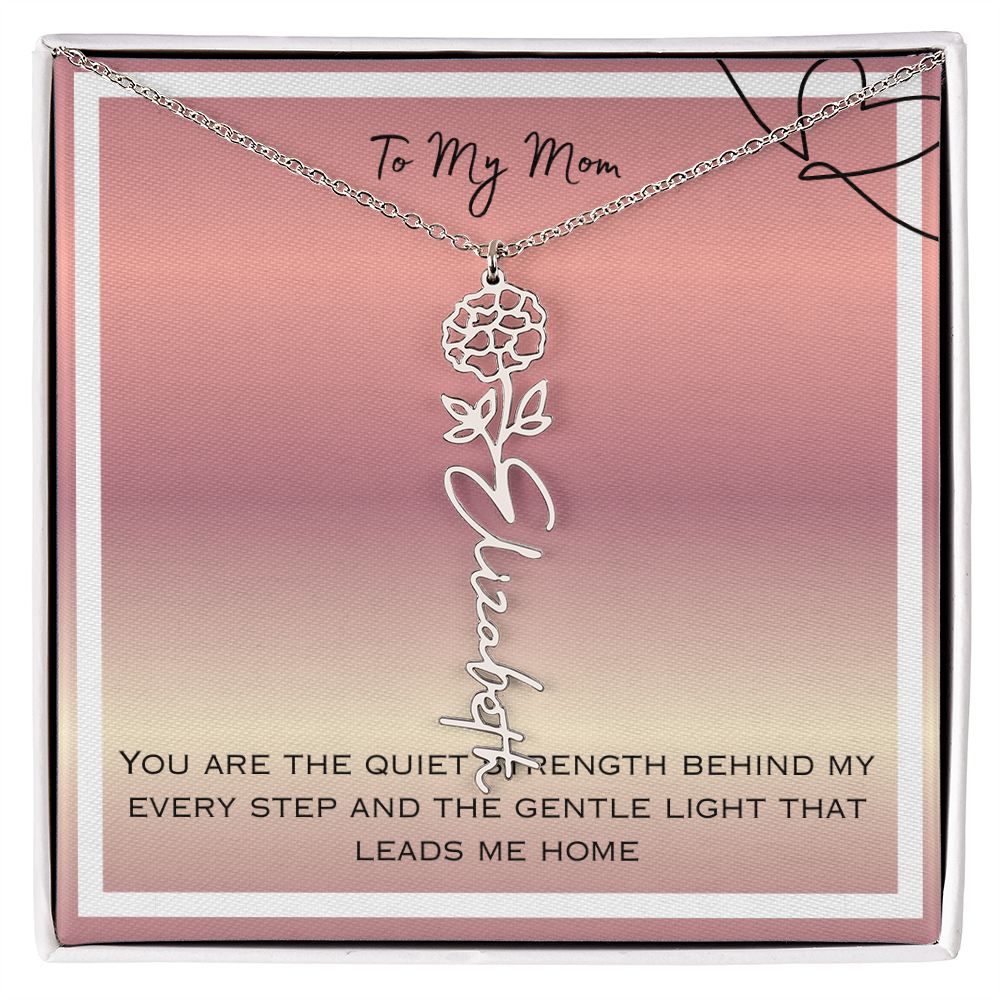 To My Mom Flower Name Necklace
