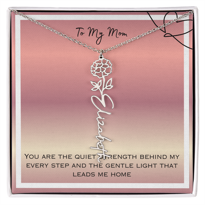 To My Mom Flower Name Necklace