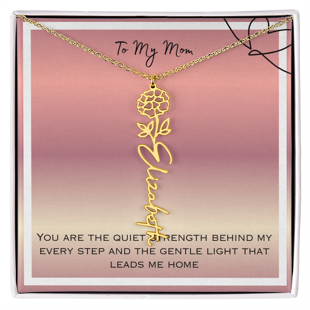 To My Mom Flower Name Necklace