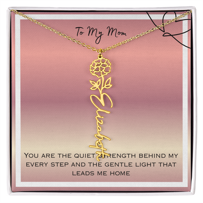 To My Mom Flower Name Necklace
