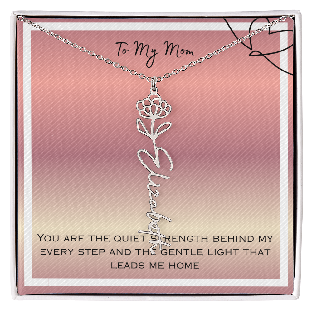 To My Mom Flower Name Necklace