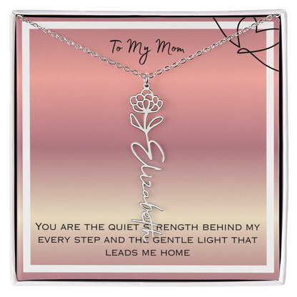 To My Mom Flower Name Necklace