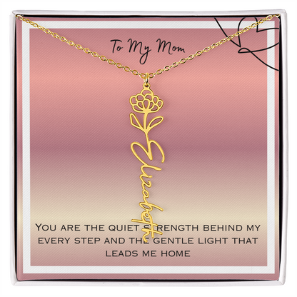To My Mom Flower Name Necklace
