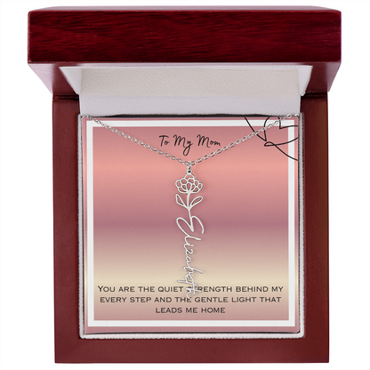 To My Mom Flower Name Necklace