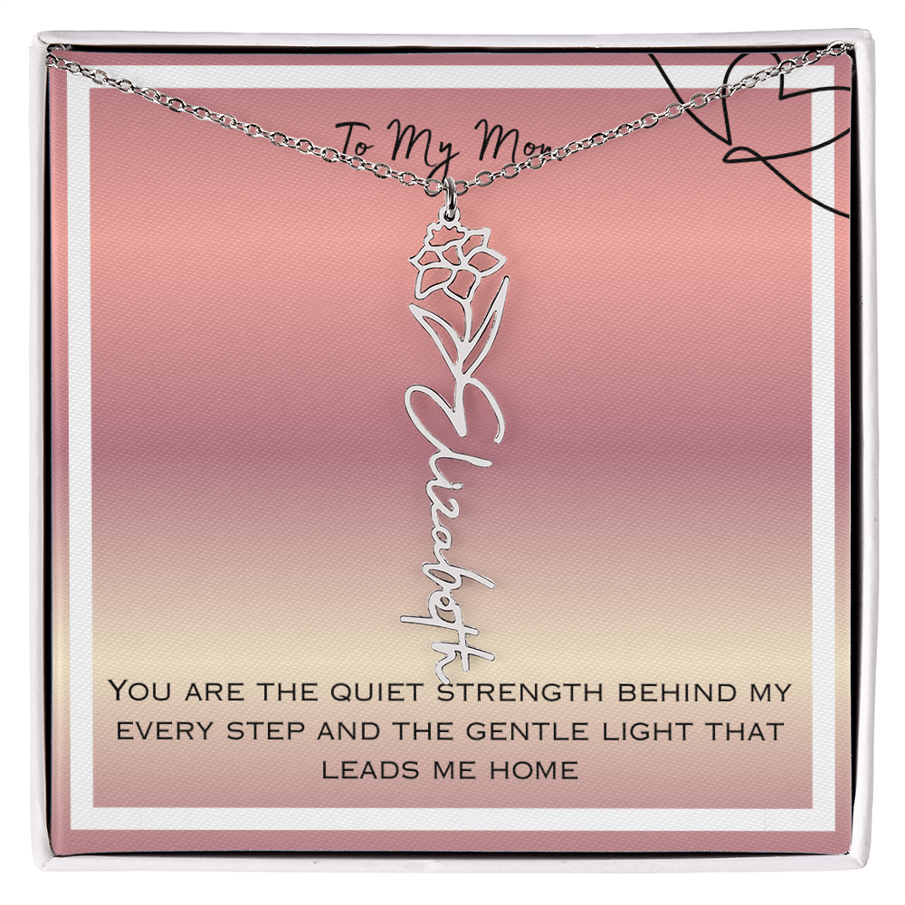 To My Mom Flower Name Necklace