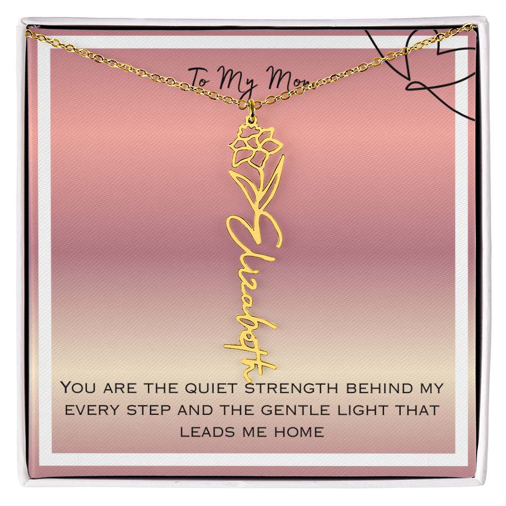 To My Mom Flower Name Necklace