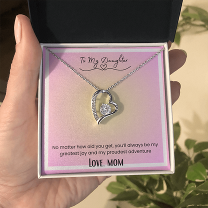 To My Daughter, From Mom Forever Love Necklace