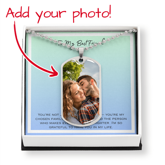 To My Bestfriend Photo Upload Dog Tag Necklace