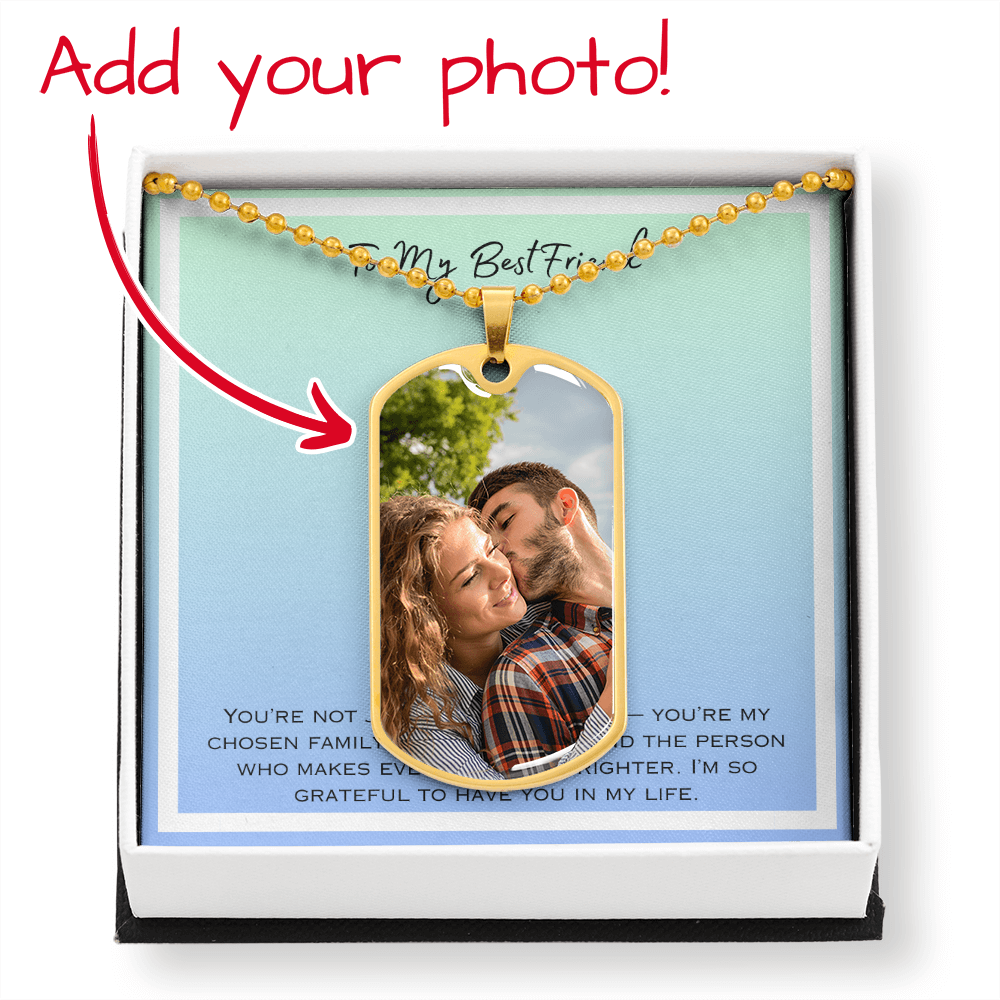 To My Bestfriend Photo Upload Dog Tag Necklace