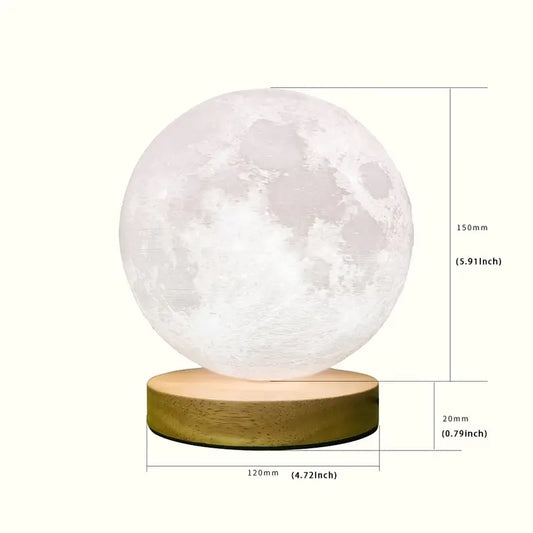 3D Levitating Moon Lamp with Wooden Base Night Light